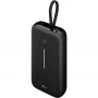 Batería externa 20.000 mAh, cable USB-C integrado de 13 cm, 30 vatios (negro, 20 Ah, 1x USB-A, 2x USB-C, PD, QC)