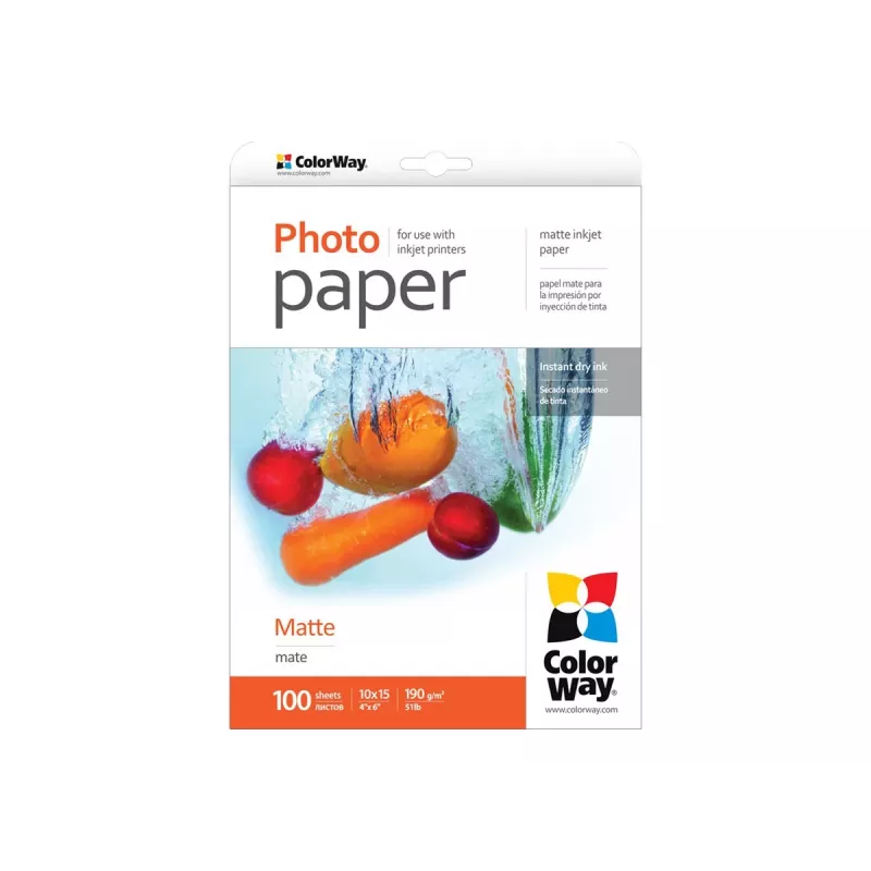 ColorWay - papel fotográfico - mate - 100 hojas -
