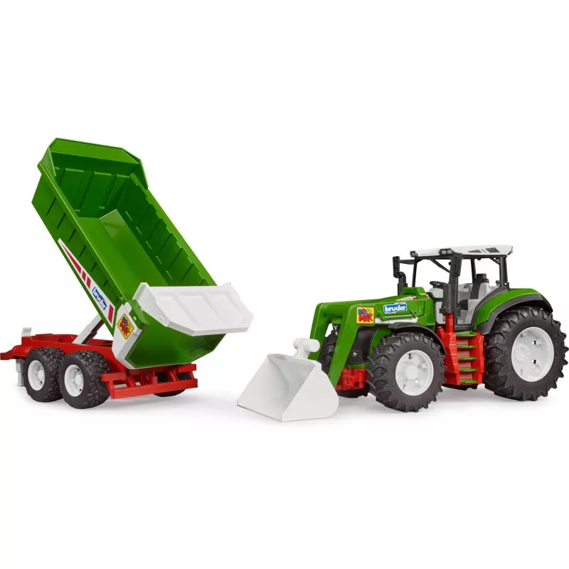 Bruder Roadmax tractor con cargador frontal y remolque basculante