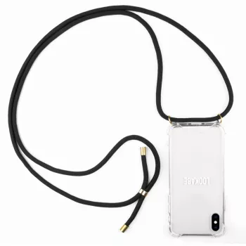 Funda con collar para teléfono Lookabe para iPhone X/XS, oro/negro