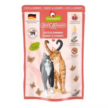 GRANATAPET DeliCATessen Pavo y gambas - comida húmeda para gatos - 85 g