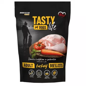 BIOFEED Tasty Dogs Life pavo – comida húmeda para perros – 150 g