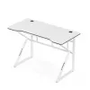 Mesa gaming Huzaro Hero 1.6 blanca — tablero recto MDF/carbono 1200×600 mm, estructura metálica, 750 mm de altura