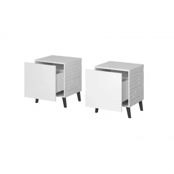 Mesita de noche cama meble NOVA con 1 cajón 44×40×52 cm, blanco mate