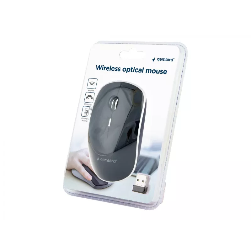 Ratón USB OPTICAL WRL Negro/SILENT MUSW-4BS-01 GEMBIRD