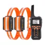 Collar de adiestramiento canino Rojeco PD5291000m con 2 collares, mando a distancia recargable, impulsos estáticos/vibración/tono ajustables