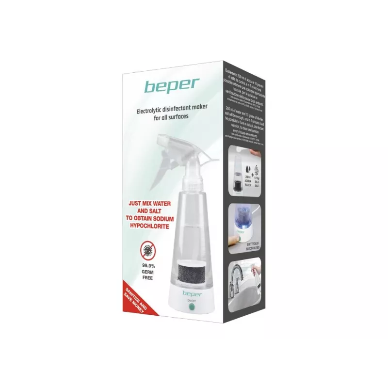 Beper P202VAL100 pulverizador nebulizador desinfectante, generador de hipoclorito de sodio, 10 W, USB