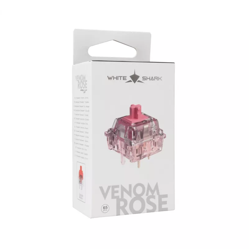White Shark Venom Rose interruptores mecánicos para teclado, 65 uds.