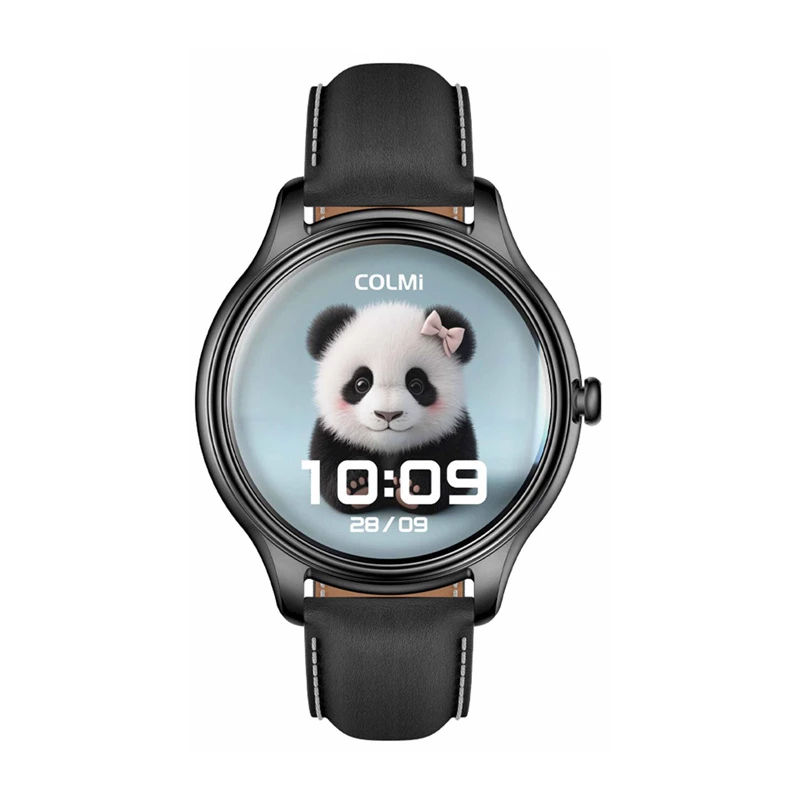 Smartwatch Colmi L28 con correa de silicona negra y correa de piel negra
