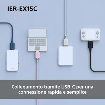 Sony IER-EX15C Auricular Cableado In-Ear Llamadas/Música USB Type-C Azul