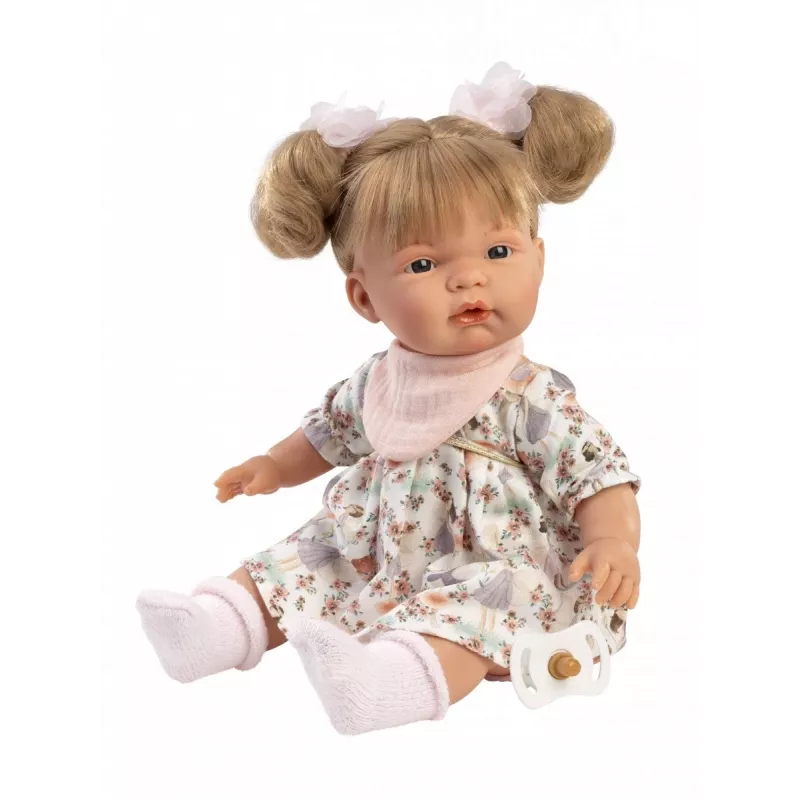 Muñeca Llorens Joelle, 38 cm muñeca llorona con rasgos realistas y cuerpo blando