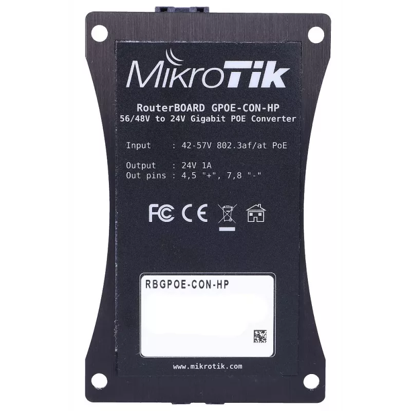 Mikrotik RBGPOE-CON-HP adaptador PoE Gigabit Ethernet 24 V
