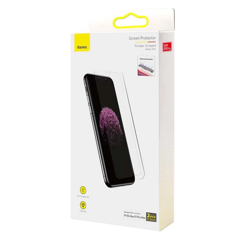 Protector de pantalla de cristal templado Baseus SGBL060302 para iPhone XS Max / 11 Pro Max 0,3 mm 2 uds.