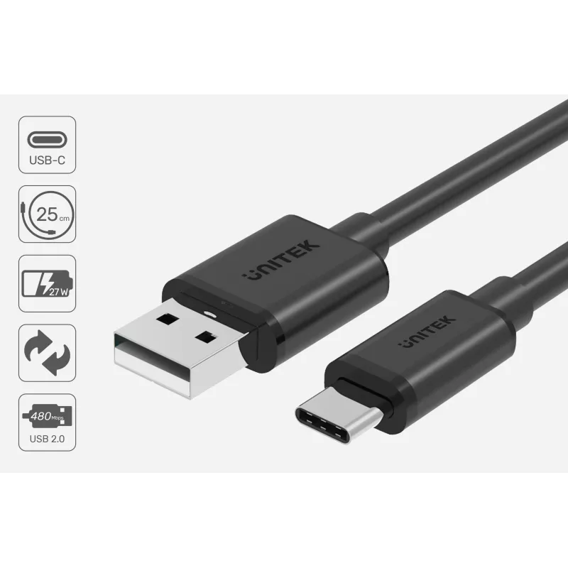 UNITEK C14069BK Cable USB 3 m USB A a USB C
