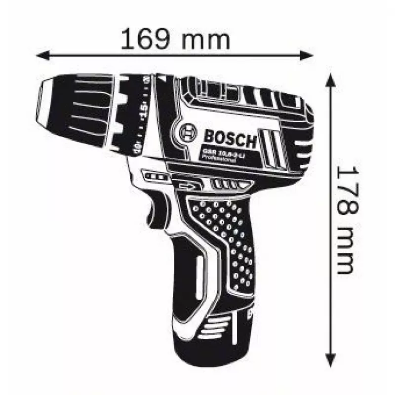 Bosch GSR 10,8-2-LI Professional Keyless negro, azul, rojo
