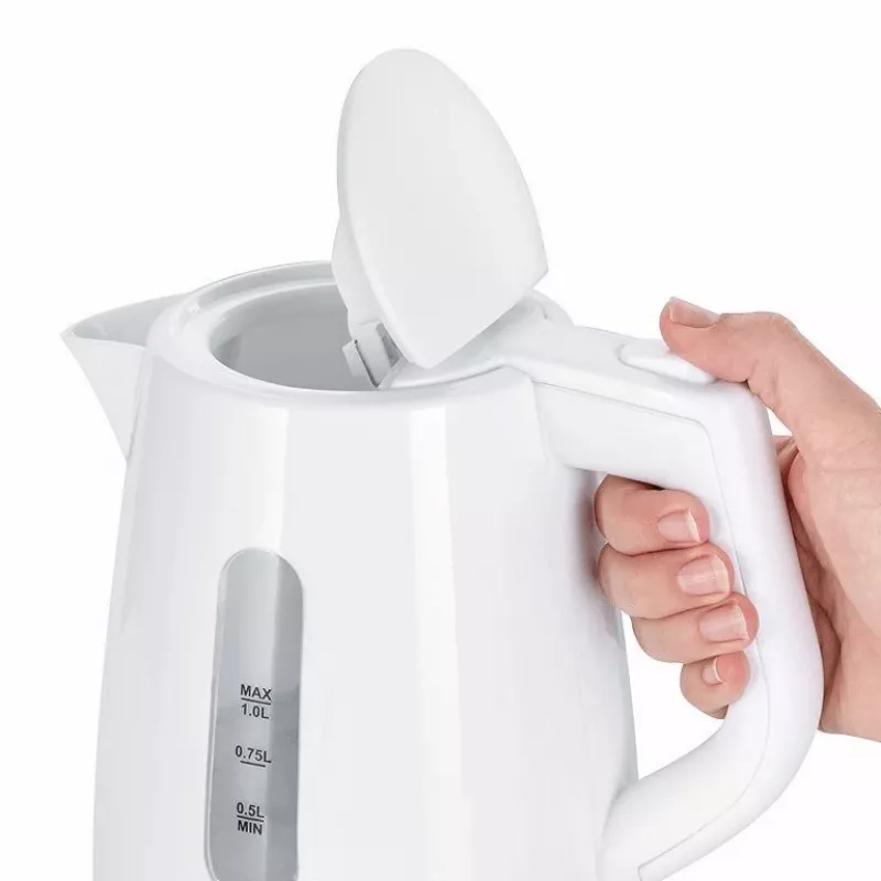 Hervidor eléctrico SEVERIN 1 L 2200 W blanco — inalámbrico, base de 360°, resistencia oculta