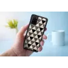 Funda protectora iKins para Samsung Galaxy S20+ — diseño de pirámides negro