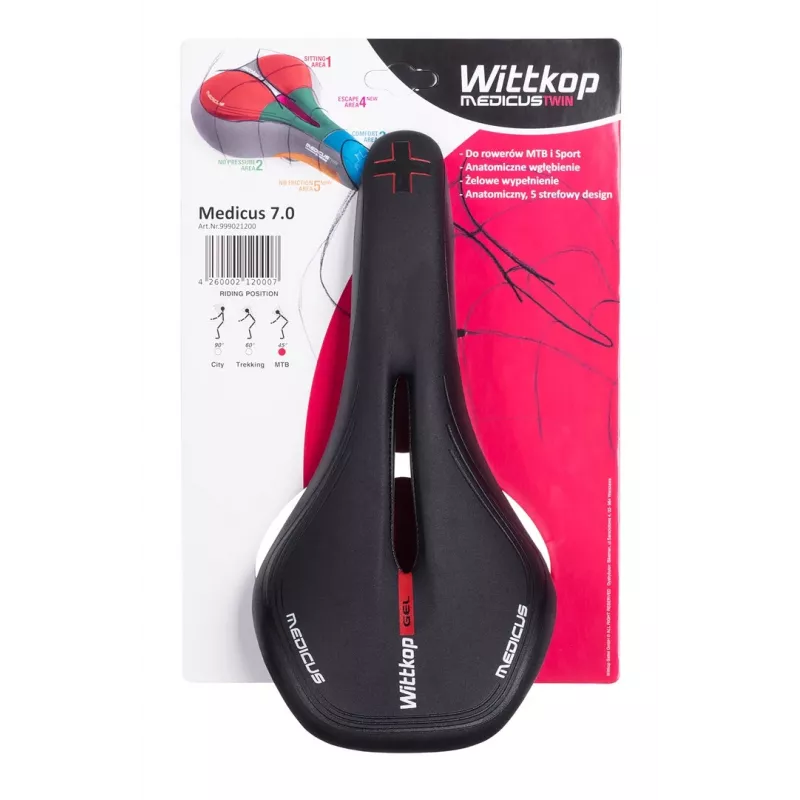 Sillín de bicicleta Wittkop Medicus Twin 7.0