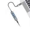 Hub USB GRAUGEAR G-HUB31L-A — host USB 3.2 Gen 1 Type-A, 3 puertos USB 3.2 Gen 1 Type-A + RJ-45, 5000 Mbit/s