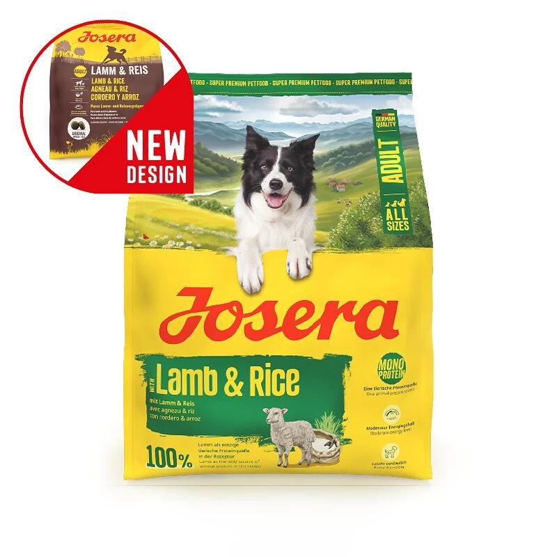 Pienso seco para perros JOSERA Adult Lamb & Rice 3 kg — receta para perros adultos con cordero y arroz