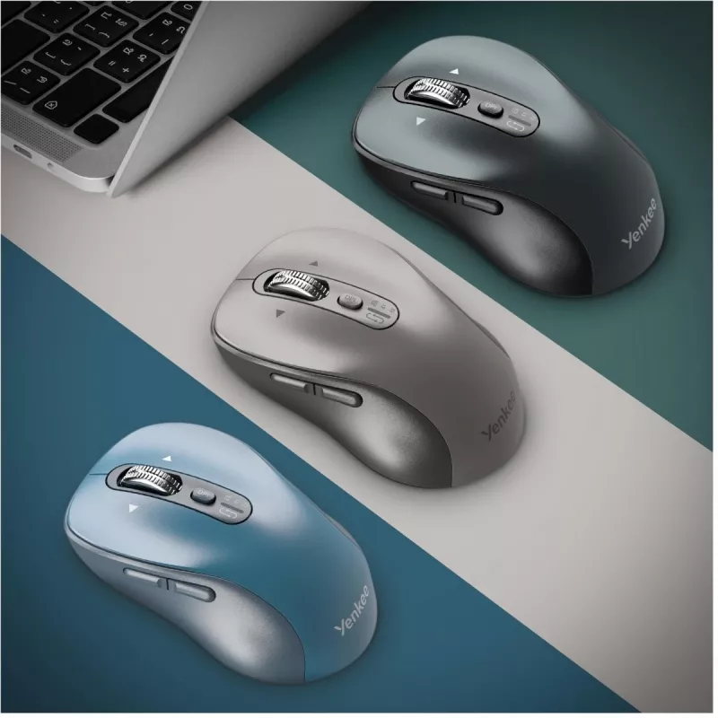 Ratón inalámbrico YENKEE YMS2010BE de doble modo ergonómico, receptor USB 2,4 GHz + Bluetooth 5.1, DPI de 4 niveles 1000–3200, 6 botones