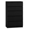 Cómoda Top e Shop M5 CZERŃ, 5 cajones, negra, 700×400×1120 mm, aglomerado