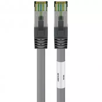 Cable de red Goobay CAT 8.1, S/FTP (PiMF), gris, 0,5 m - LSZH libre de halógenos, cobre AWG 24 (55135)