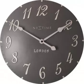 NeXtime Reloj 3084gs London Arabic, Ø34,5cm, pared, gris/blanco