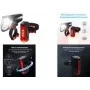 Juego de luces para bicicleta FISCHER FAHRRAD PLUS 110 TWIN STOP LED Negro, luz delantera y trasera, LED