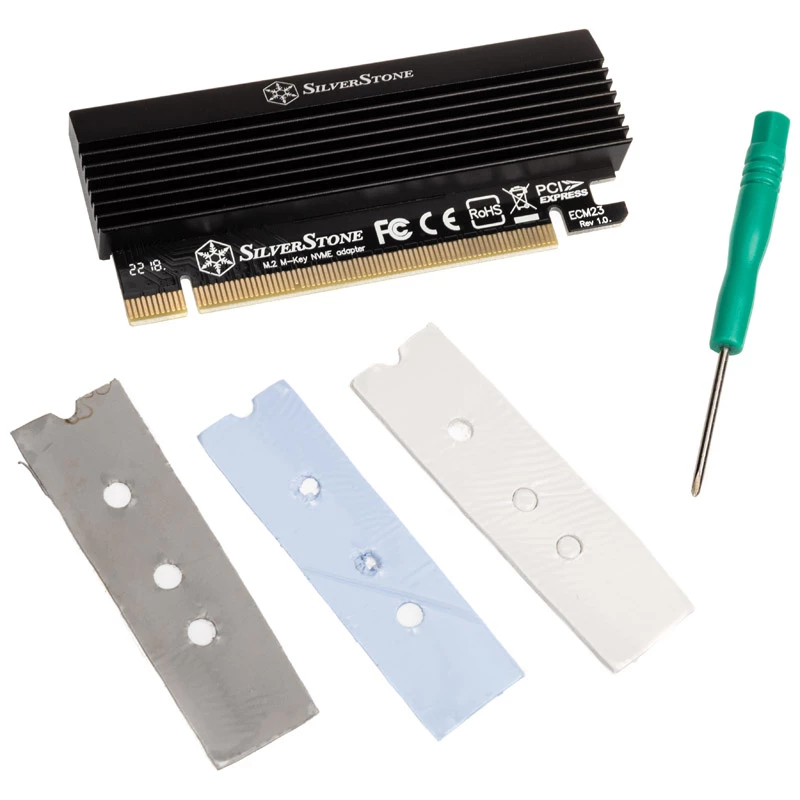 SilverStone SST-ECM23 adaptador de PCIe x4 a M.2 con disipador