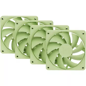 Ventilador de refrigeración para ordenador HYTE FA12-MM-4 120 mm, 1500 rpm, 72 m³/h, 1,6 mmH₂O, rodamiento fluido dinámico, verde, pack de 4