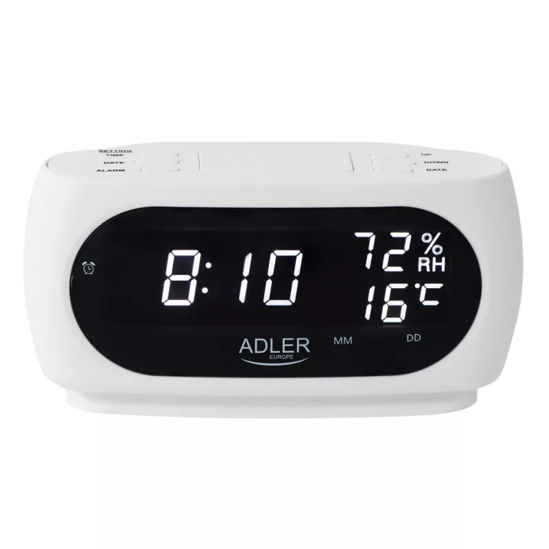 Adler AD 1186W despertador digital negro, blanco
