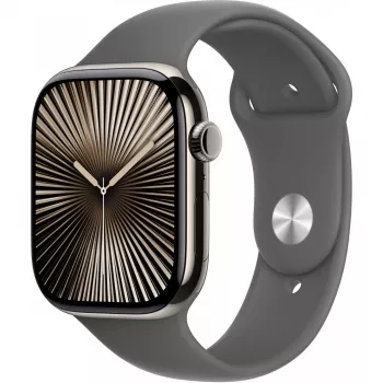 Apple Watch S10 titanio natural correa deportiva gris piedra M/L GPS + Cellular 46mm MWYA3QF/A 2024