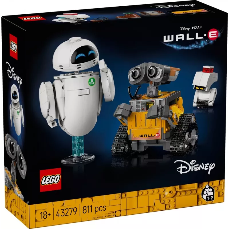 LEGO Disney Pixar 43279 WALL-E y EVE set de construcción, 811 piezas, 18+