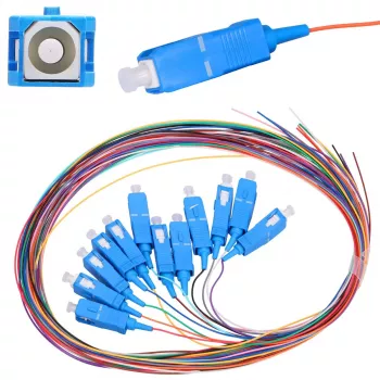 Set de pigtails SC/UPC monomodo Extralink G.652D 900µm FTTH 1,5 m 12 uds. 12 colores