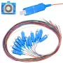 Set de pigtails SC/UPC monomodo Extralink G.652D 900µm FTTH 1,5 m 12 uds. 12 colores