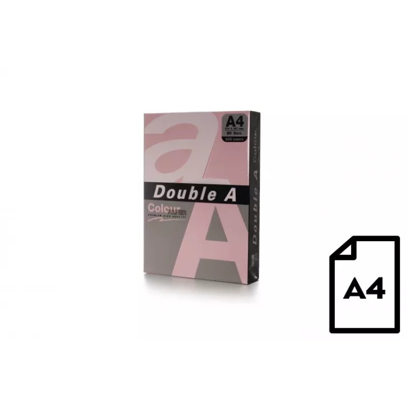 Papel de color Double A, 80 g, A4, 500 hojas, rosa