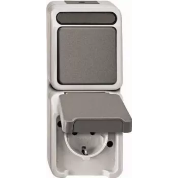 Caja empotrable Merten MEG3495-8029 tipo F, gris, 73×165×60 mm