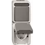 Caja empotrable Merten MEG3495-8029 tipo F, gris, 73×165×60 mm