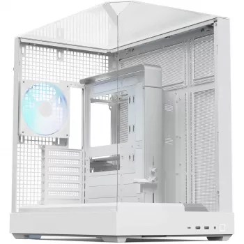 Caja de torre APNX V2 — blanca, paneles de cristal templado x3