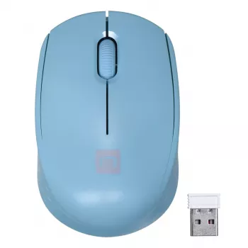 Ratón inalámbrico ambidiestro NATEC STORK – Bluetooth + USB Type-A, 1600 DPI, 3 botones, azul claro