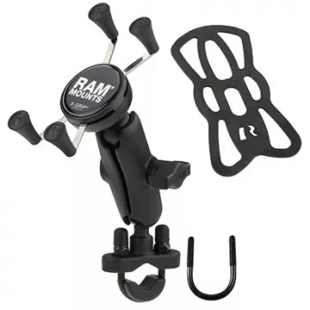 Soporte para movil RAM Mounts X-Grip con base de abrazadera en U para manillar