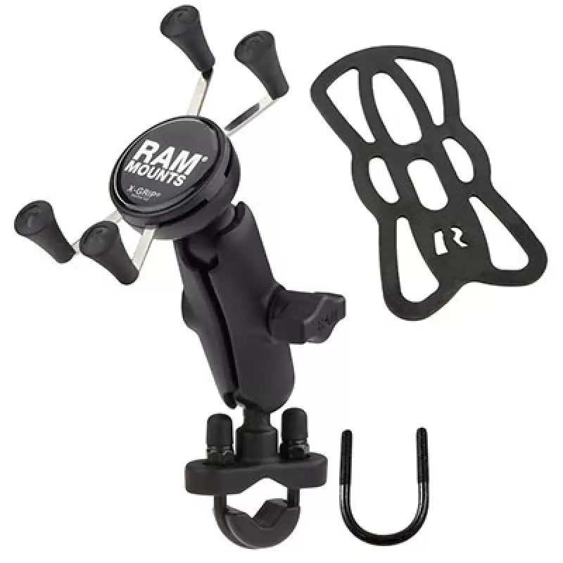 Soporte para movil RAM Mounts X-Grip con base de abrazadera en U para manillar