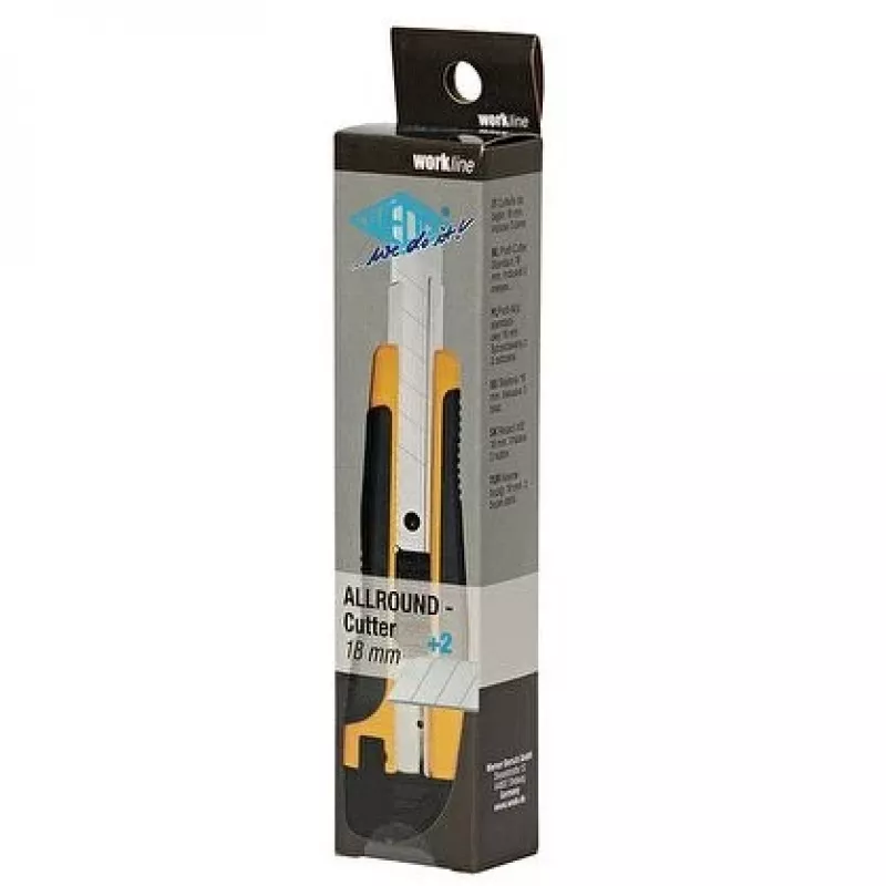 Cúter WEDO 78 618 Allround 18 mm, carcasa de plástico ABS, con 2 cuchillas de repuesto