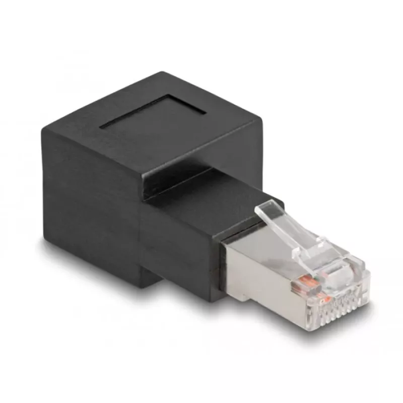 Delock - Adaptador de red - RJ-45 (M) acodado a la derecha a RJ-45 (H) - CAT 6a