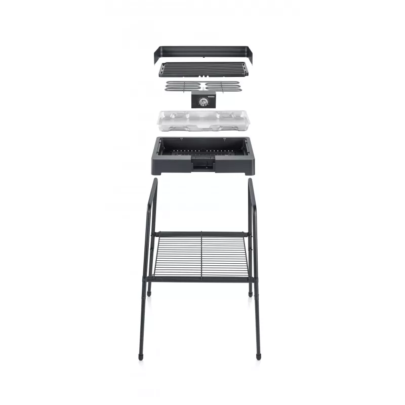 Parrilla eléctrica Severin PG 8568 2200 W negra superficie de cocción rectangular