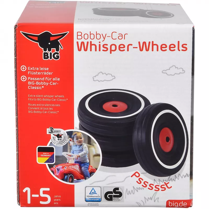 Coche deslizante Simba-Dickie BIG Bobby-Car Whisper Wheels, juego de ruedas silencioso