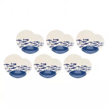 Vajilla Rose&Tulipani R18390TA18 para 6 personas, set de mesa de porcelana