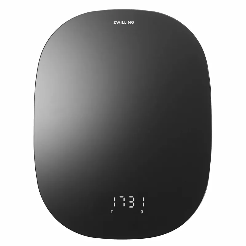 Báscula de cocina electrónica ZWILLING 53011-053-0 – capacidad de 10 kg, negra ovalada, pantalla LCD