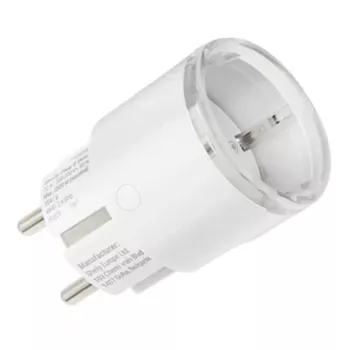Enchufe inteligente Shelly Plug S Gen3 — enchufe inteligente Wi-Fi con monitorización de energía, tipo F, 110–230 V, 2500 W, blanco